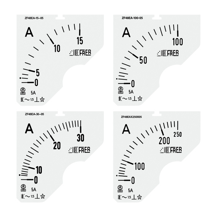 Шкала амперметра FRER ZF 60/5А В - ZF48EAX060C05