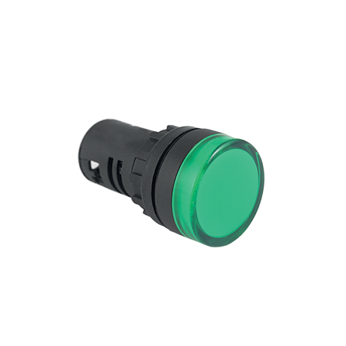 PLGT-230AC-GREEN Світлодіодна зелена лампа моноблок 240VAC