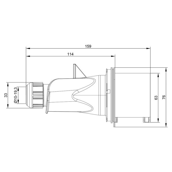 Вилка кабельна IDE MUNDIAL 3P+E 32A 380–415V IP44