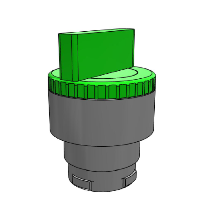 Поворотна кнопка 3-позиційна з зеленим підсвічуванням, з поверненням COMEPI - ECX 1282