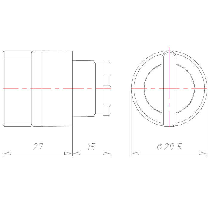 Поворотна кнопка 3-позиційна з зеленим підсвічуванням, з поверненням COMEPI - ECX 1282