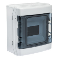 CDN6PT/RR Корпус розподільчий (ABS-пластик) ECOLOGY,1x6 модулів 231x202x113, IP65, з шинами N і PE