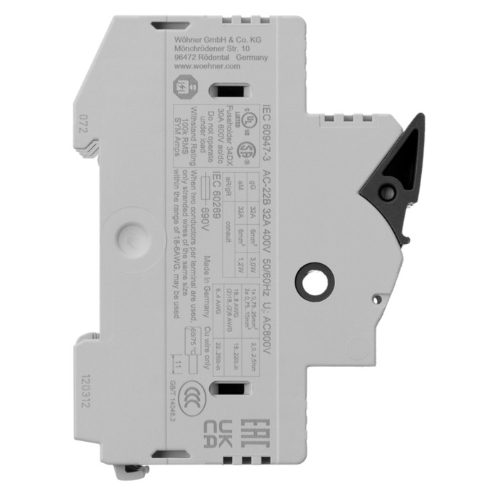 31133 Утримувач запобіжників Ambus 10х38 3р з LED індикацією