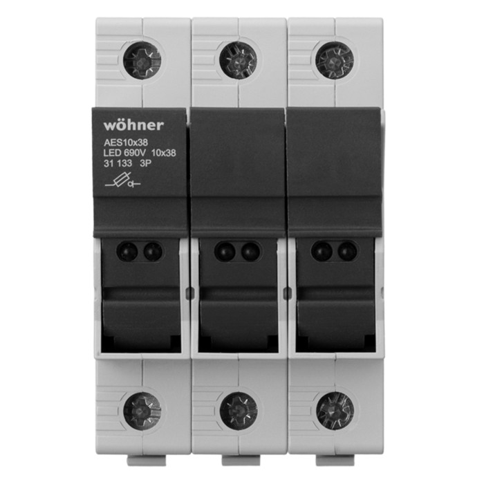 31133 Утримувач запобіжників Ambus 10х38 3р з LED індикацією