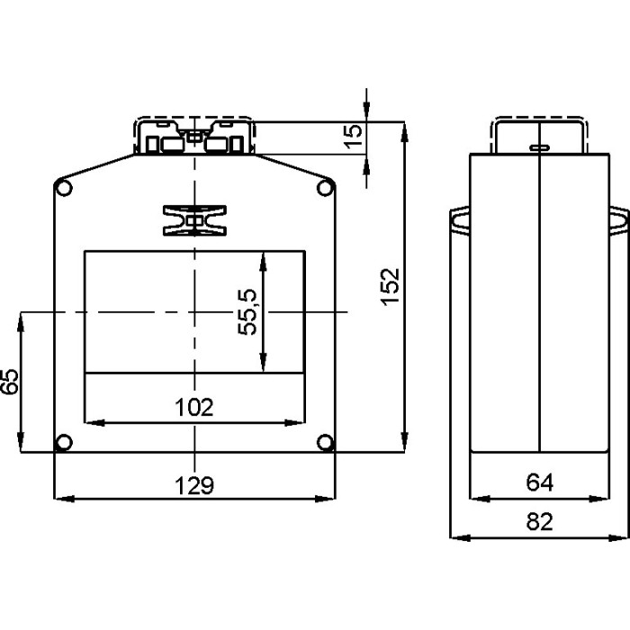 Трансформатор струму вихід 4-20 мА FRER MAT101 400–250 А 101 × 55 - MAT101PROG42