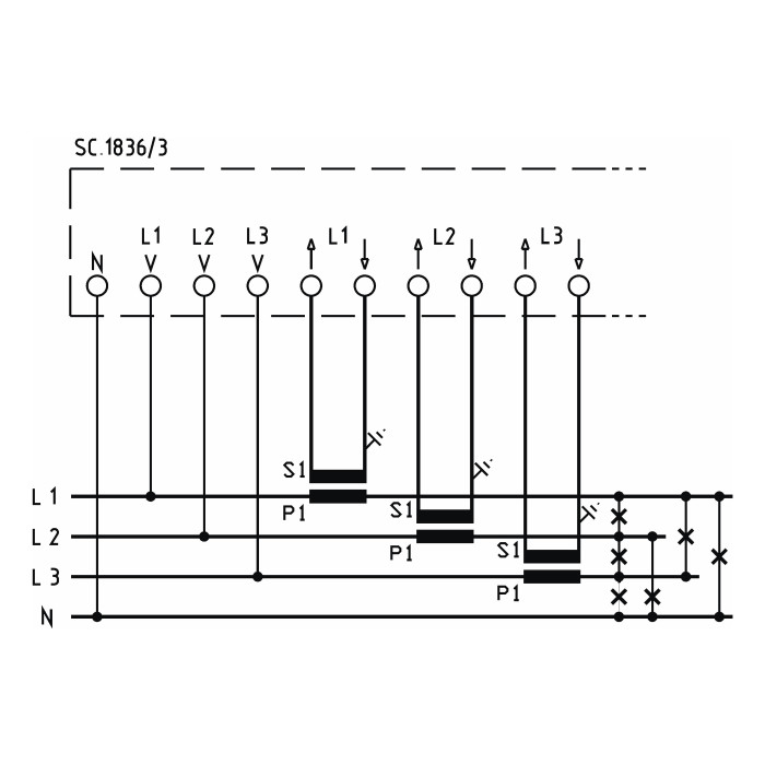 C70QTL005M4CAD Лічильник на DIN-рейку LCD 3Ф 4-пров. 400V 1-5A MID, RS-486