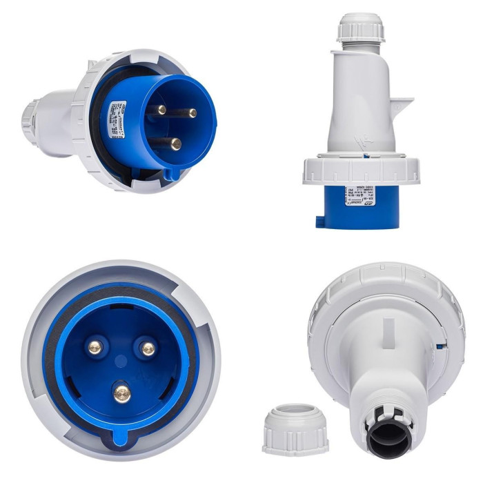 Вилка кабельна IDE MUNDIAL 2P+E 32 А 200–250 В IP66-67 - 02604