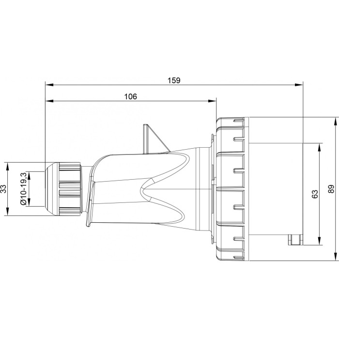 Вилка кабельна IDE MUNDIAL 2P+E 32 А 200–250 В IP66-67 - 02604