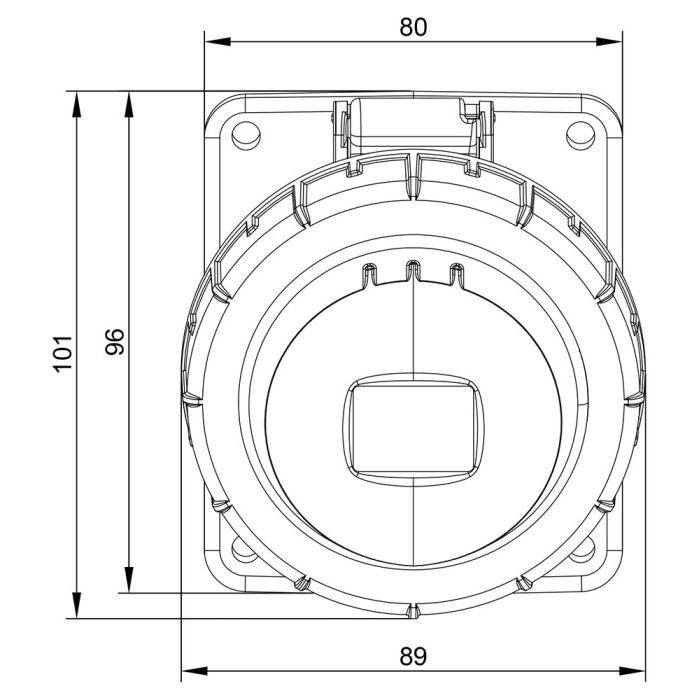 Розетка похила IDE MUNDIAL 3P+N+E 16 А 200/346–240/415 В IP66-67 - 03803
