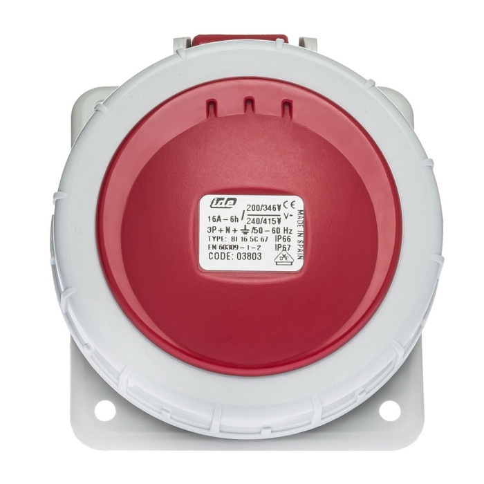 Розетка похила IDE MUNDIAL 3P+N+E 16 А 200/346–240/415 В IP66-67 - 03803