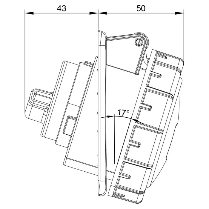 Розетка похила IDE MUNDIAL 3P+N+E 16 А 200/346–240/415 В IP66-67 - 03803