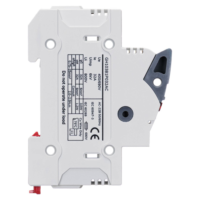 Тримач запобіжників з індикацією Vector VS GENESIS 1P 10x38 32A 690V AC