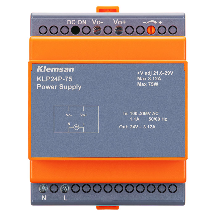Блок живлення на DIN-рейку KLP 1Ph 24V DC 3.13A 75W
