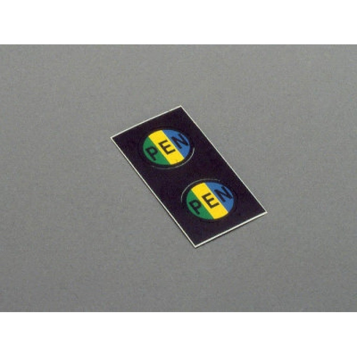 78447 Маркувальна табличка PEN Ø15 мм, колір жовтий + зелений + синій