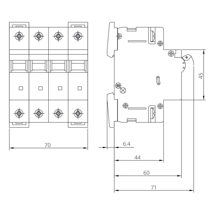 Модульний автоматичний вимикач ISKRA RI63N 3P+N C25A 10кА - 786100228000