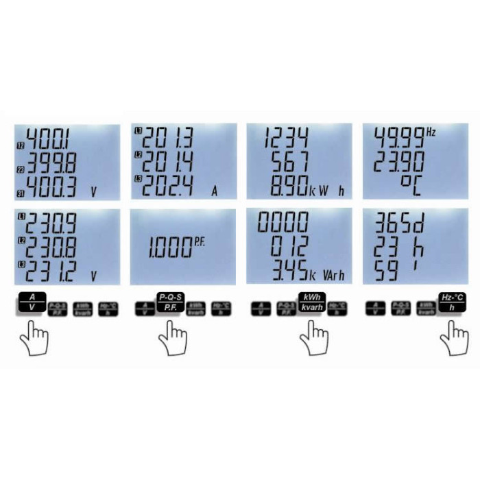 Аналізатор мережі FRER QUBO, 1-5A, 400V, живл. 230Vac - Q72P3L005XCQ2