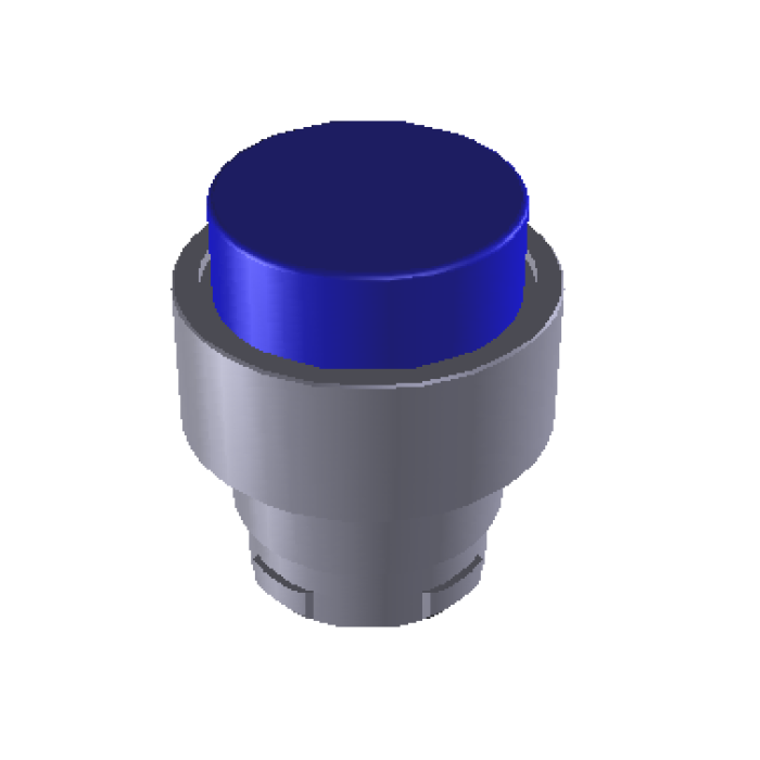 ECX 1214 Кнопка виступаюча з підсвічуванням, блакитна