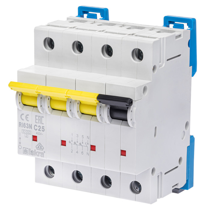 Модульний автоматичний вимикач ISKRA RI63N 3P+N C32A 10кА - 0786100227000
