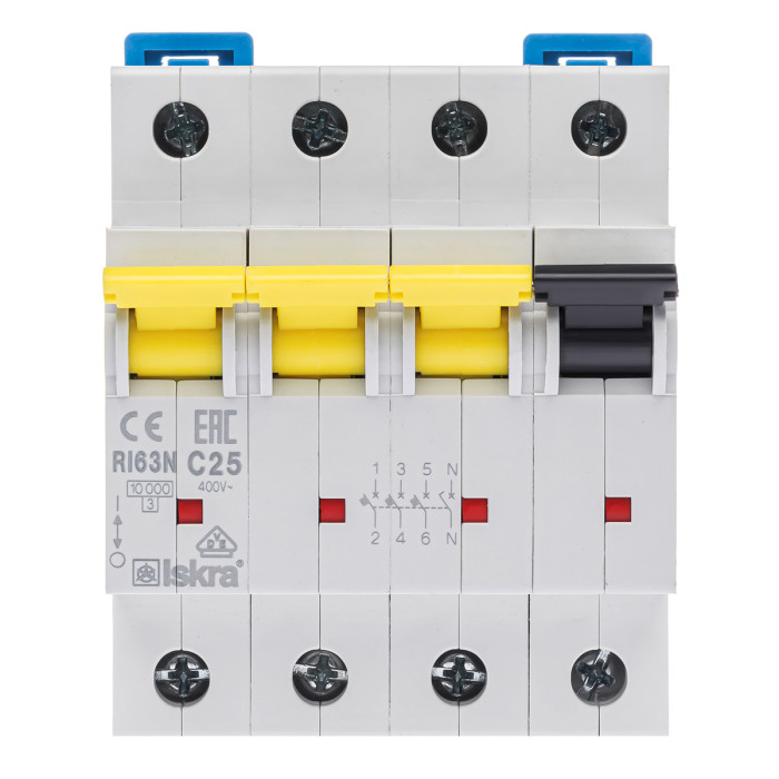 Модульний автоматичний вимикач ISKRA RI63N 3P+N C32A 10кА - 0786100227000