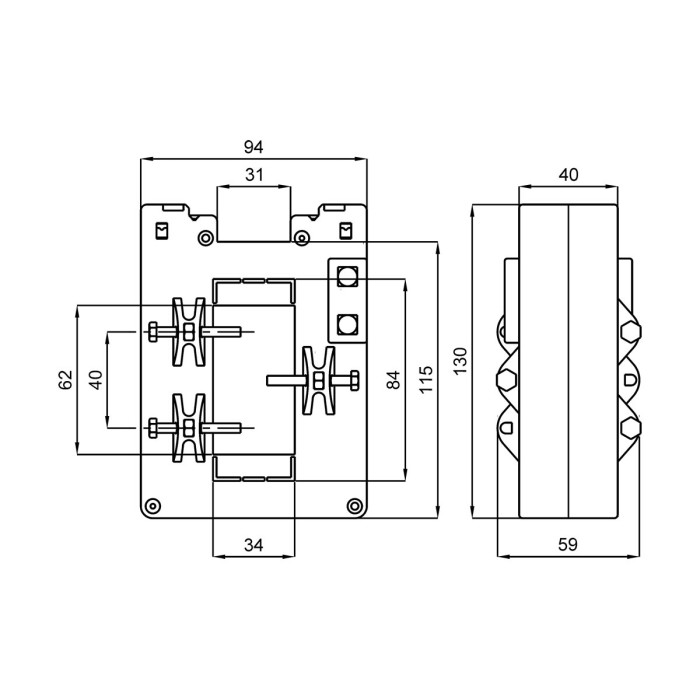 Трансформатор струму вимірювальний FRER TAT084 2000 А 84 × 34 2000/1 - TAT0842K0X01