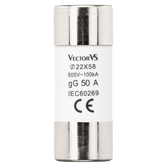 Запобіжник циліндричний Vector VS GENESIS 22x58 50A 500V AC