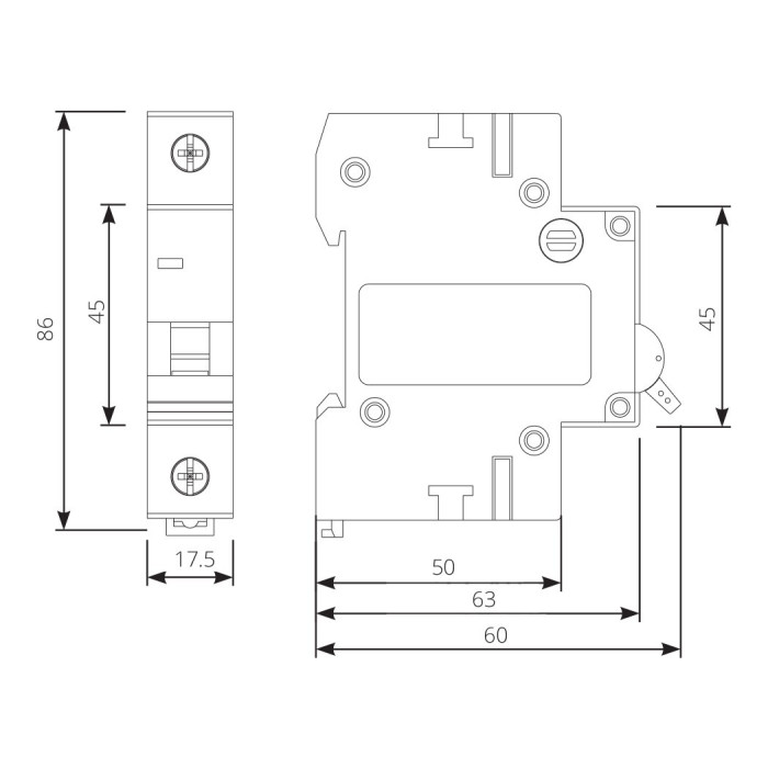 Модульний автоматичний вимикач ISKRA RI51 1P B10A 6кА - 786091007000