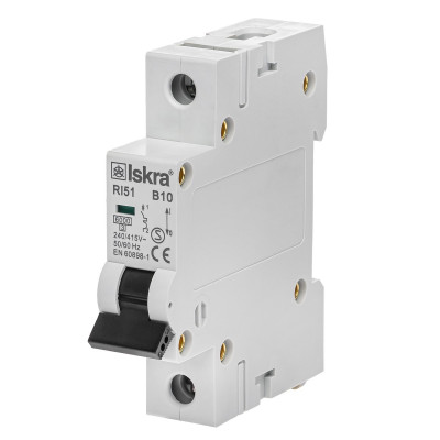Модульний автоматичний вимикач ISKRA RI51 1P B10A 6kA