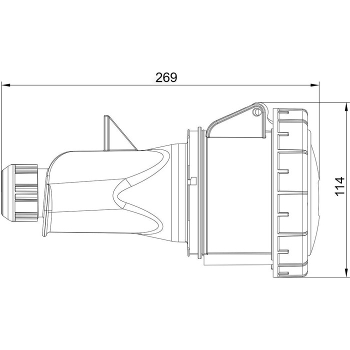 Розетка кабельна IDE MUNDIAL 3P+N+E 63 А 200/346–240/415 В IP66-67 - 03753