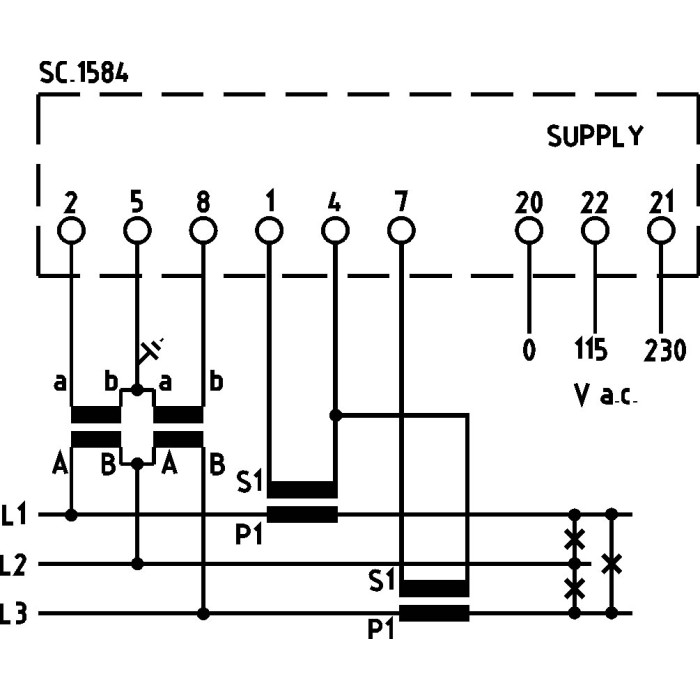 Q96D4X005XCQS Аналізатор мережі щитовий 96х96мм, 4 LED дісплея, 100-400V 1-5A