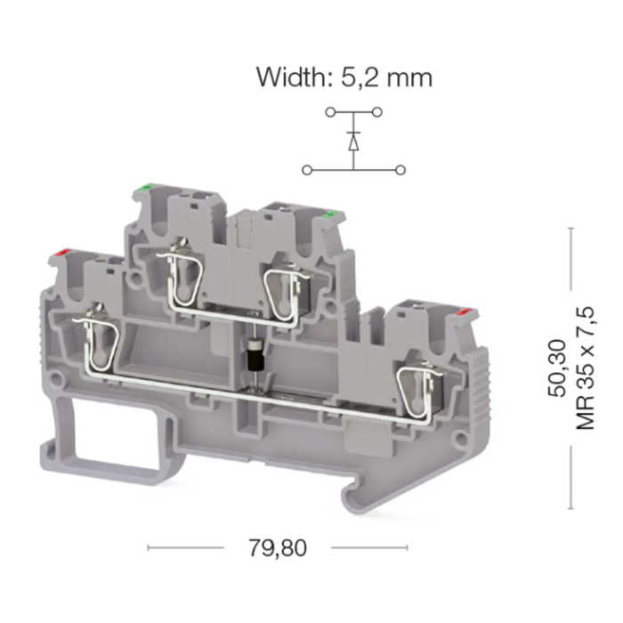 Клема Klemsan SRD Діодна 2.5 мм - 0.0.0.3.11379