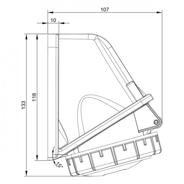 Розетка настінна IDE MUNDIAL 3P+N+E 16 А 200/346–240/415 В IP66-67 - 03823
