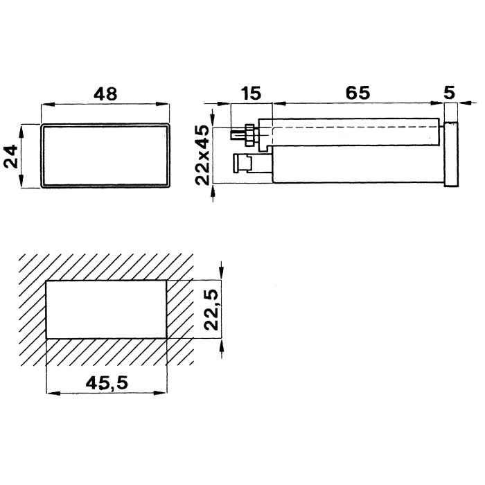Амперметр цифровий FRER D44 48×24 12 DC ±10A