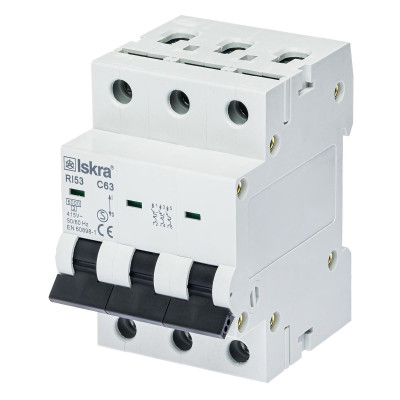 Модульний автоматичний вимикач ISKRA RI53 3P C63A 6кА