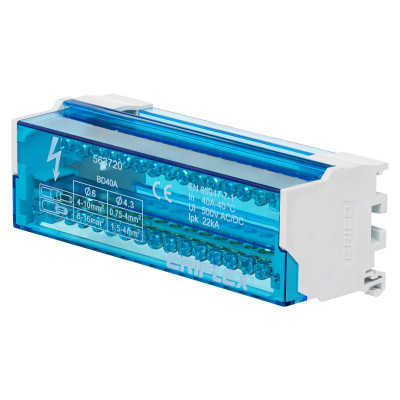 Двополюсна колодка nVent Eriflex BD 40A 16 виходів