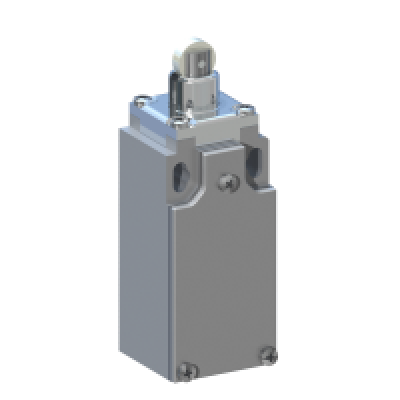 AM5F12W02 Плунжер зі сталевим роликом – IP66 – EN50047. Контакти повільної дії (2NC)