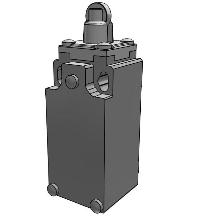 AM5F12W02 Плунжер зі сталевим роликом – IP66 – EN50047. Контакти повільної дії (2NC)