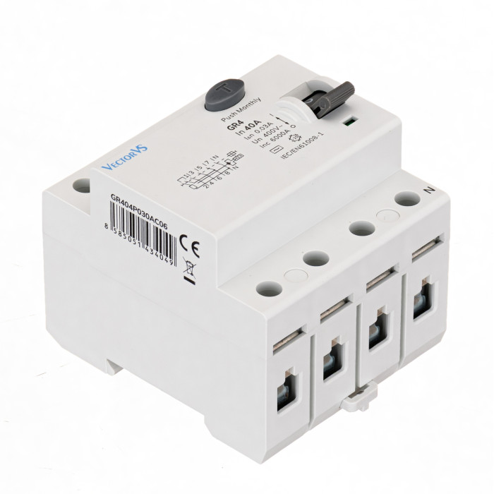 Пристрій захисного відключення (ПЗВ) GENESIS 4P 63A 30mA тип A (6kA)