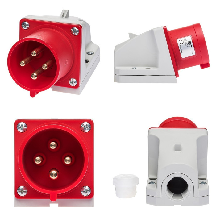 Настінна вилка IDE MUNDIAL 3P+E 32 А 380–415 В IP44 - 03125