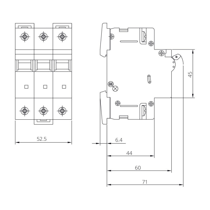 Модульний автоматичний вимикач ISKRA RI63 3P C10A 10кА - 786100102000