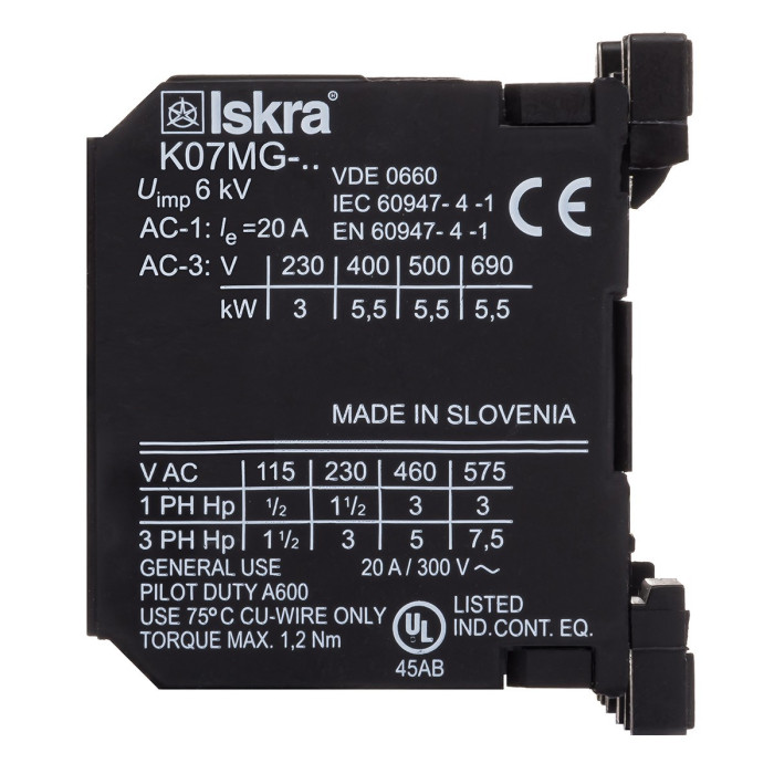 Мініконтактор ISKRA K07MG-10 B7, 24V-DC - 030040091000
