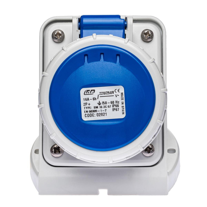 Розетка настінна IDE MUNDIAL 2P+E 16A 200–250V IP66-67