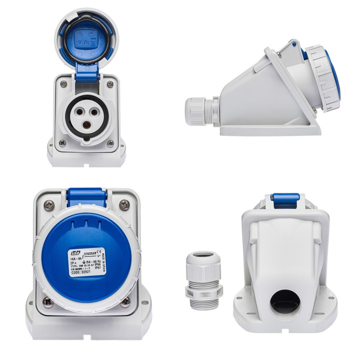 Розетка настінна IDE MUNDIAL 2P+E 16A 200–250V IP66-67