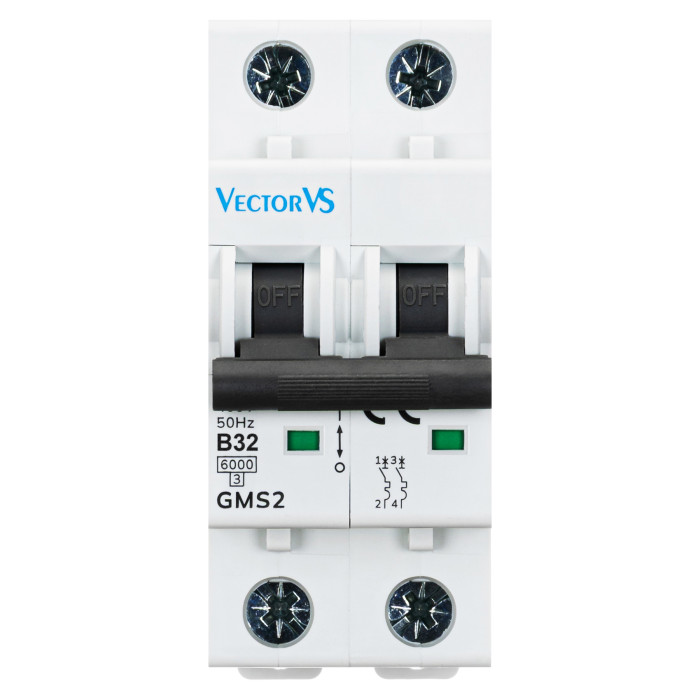 Модульний автоматичний вимикач Vector VS GENESIS 2P B 32А 6кА