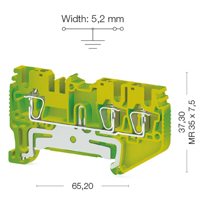 Клема Klemsan SRD Заземлення 2.5 мм - 0.0.0.3.37130