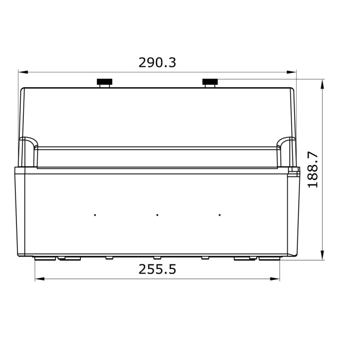 1712GM/RR Настінний корпус для сил. розеток PRYMA 1х13 MOD 504x297x177мм IP67 з шинами N+PE