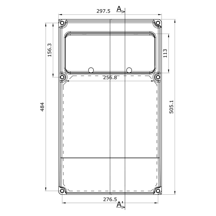 1712GM/RR Настінний корпус для сил. розеток PRYMA 1х13 MOD 504x297x177мм IP67 з шинами N+PE