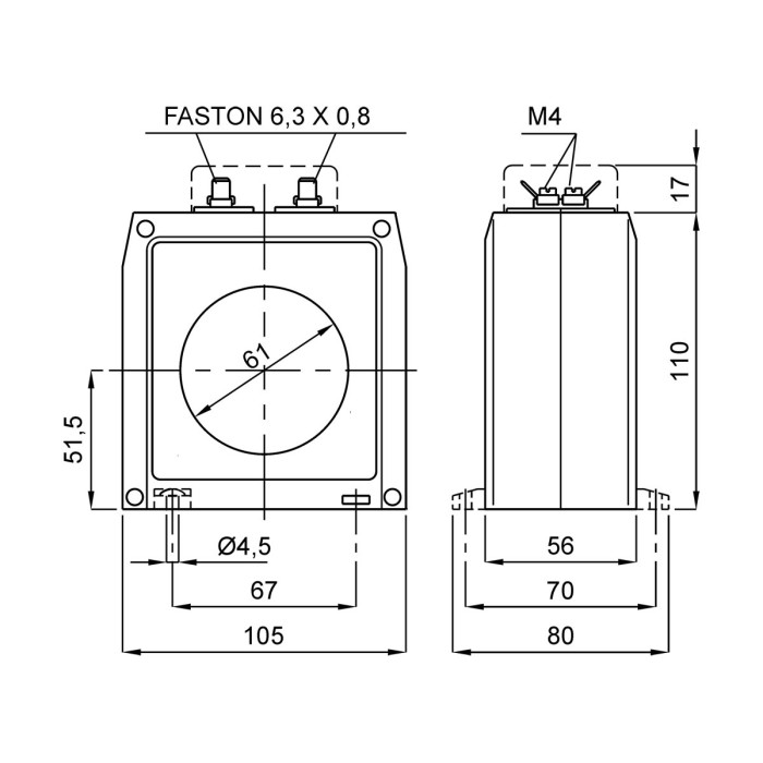 Трансформатор струму вимірювальний FRER TAT060 1500 А 1500/5 - TAT0601K5X05