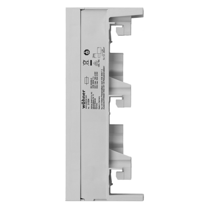 31554 Утримувач Custo D02 запобіжників, шина 5,10мм з захистнной кришкой мм, 60 мм