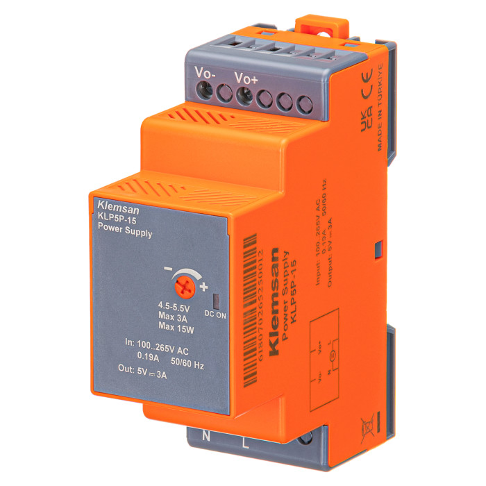 Блок живлення на DIN-рейку KLP 1Ph 5V DC 3A 15W
