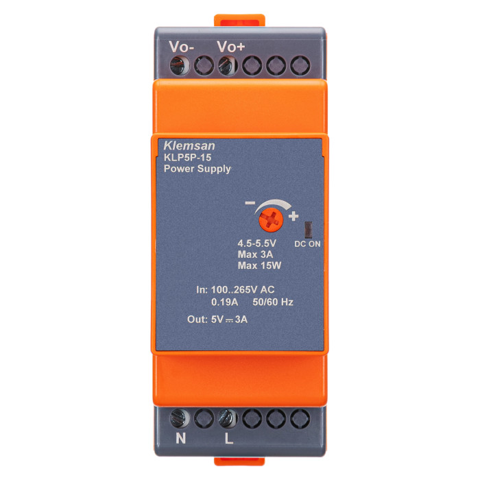 Блок живлення на DIN-рейку KLP 1Ph 5V DC 3A 15W